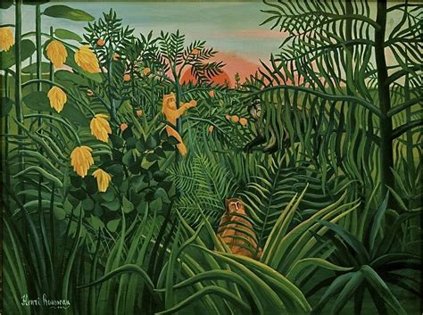 Henri rousseau è stato uno dei più importanti pittori francesi dell'800. Henri Rousseau (1844-1910) Three Apes In The Orange Grove ...