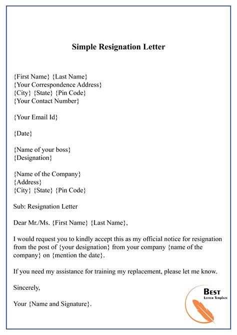Simple Resignation Letter Format In Word Hindi Trelet Images And Photos Finder