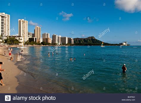 Waikiki Beach Honolulu Oahu Hawaii Stock Photo Alamy