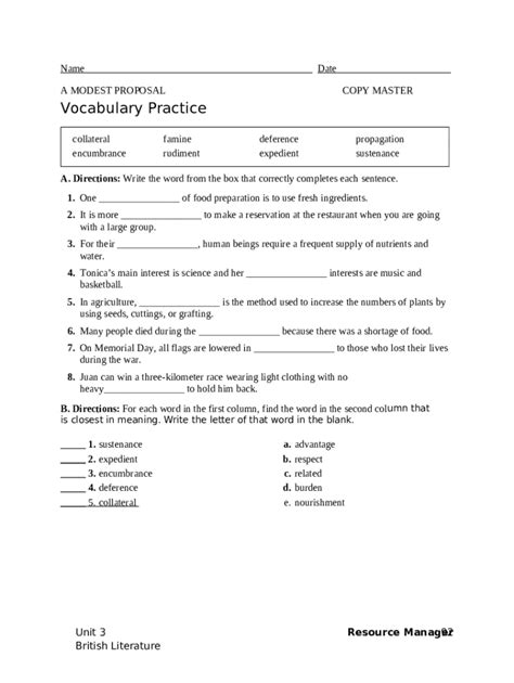 a modest proposal by jonathan swift vocabulary list doc template pdffiller