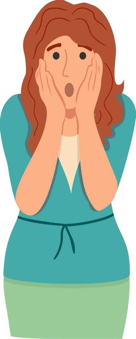 Regret Or Embarrassed Woman Vector Illustration Disappointed Woman Hide Face Behind Hands