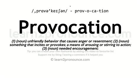 Pronunciation Of Provocation Definition Of Provocation Youtube