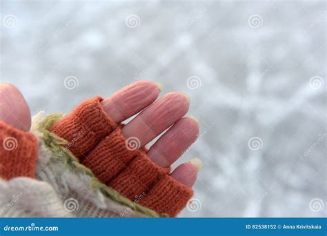 Fingers Frozen In The Cold Stock Photo Image Of Flow Glass 82538152