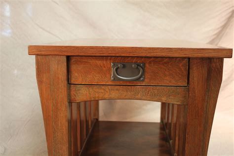 Hand Crafted Stickley Style Oak End Table By Blue Hill Cabinet