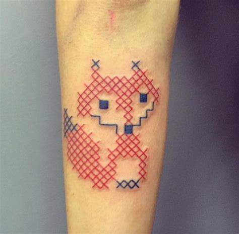 27 Amazing Cross Stitch Tattoo Designs Tattooblend