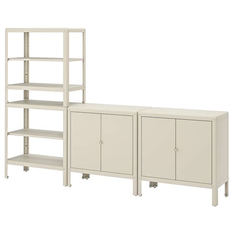 KolbjÖrn Shelving Unit With 2 Cabinets Beige 6338x1458x6338 Ikea