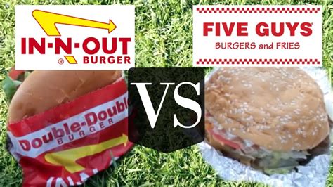 five guys burgers vs in n out