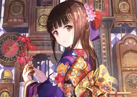 Beautiful Kimono Anime Girl Wallpapers Top Free