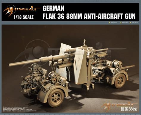 Jsi Jsi Merit 118 Scale Wwii German Flak 36 88mm Anti Aircraft Gun