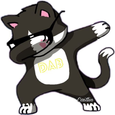 Download Hd Dab Cute Cat Art Drawing Dabbing Cat Transparent Png