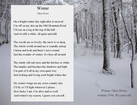 Winter Poem Winter Poems Nature Poem Winter Poetry