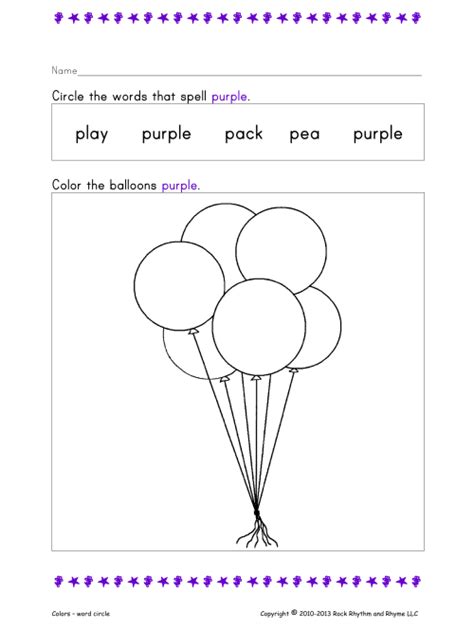 Worksheets Lets Spell Purple Rock Rhythm And Rhyme
