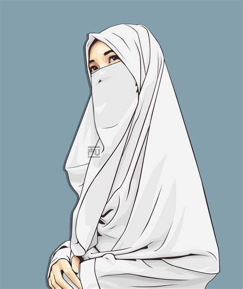 Niqab Animation Islamic Hijab Couple Cartoon Images Anime Sakura Tree