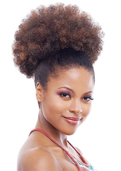 Vanessa Drawstring Express Curl St Afro Puffy African Hair Braiding Styles Hair Puff Black