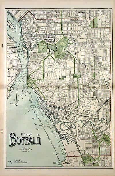Map Of Buffalo By George F Cram 1905 Art Source International Inc