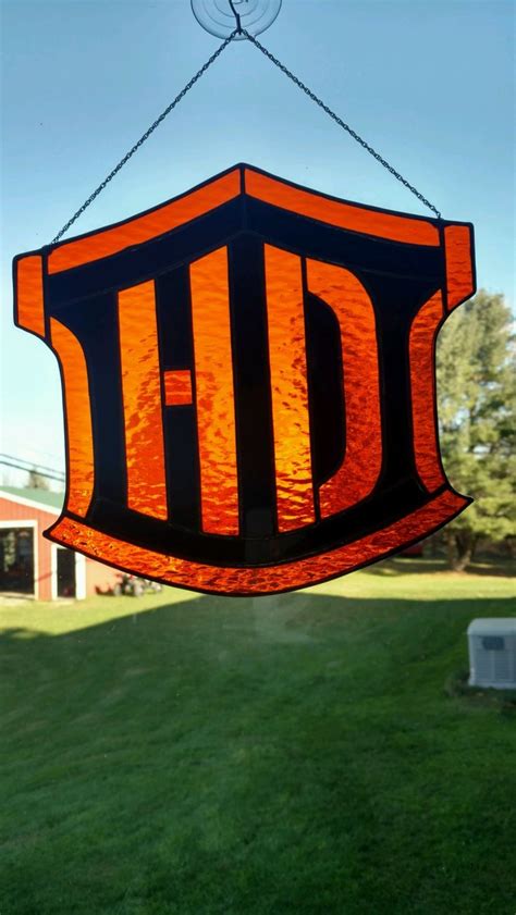 Harley Davidson Shield Stained Glass Mosaic Mosaic Glass Stained Glass