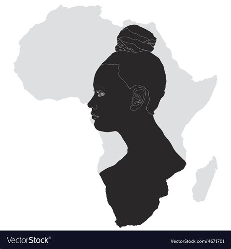 African Woman Silhouette Royalty Free Vector Image