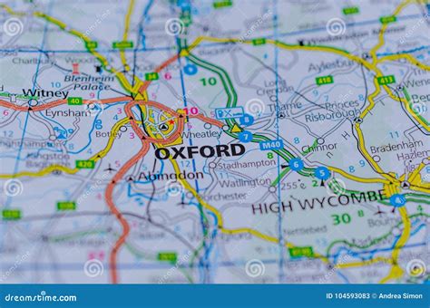 Oxford On Map Stock Image Image Of Kingdom Close European 104593083