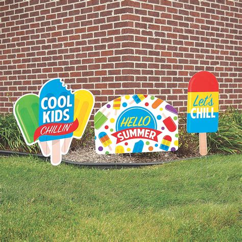 Popsicle Party Yard Signs S3 Party Decor 3 Pieces