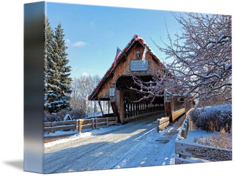 Wooden Covered Bridge In Winter Frankenmuth Mi By Craig Sterken