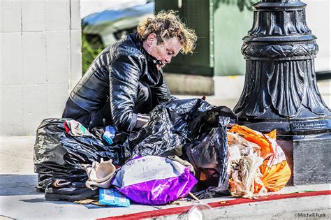 Homeless Women Going Through Garbage On The Street Of The Tenderloin