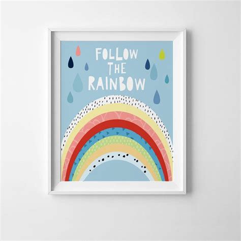 Follow The Rainbow Digital Print Playroom Wall Art Printable Boy Decor
