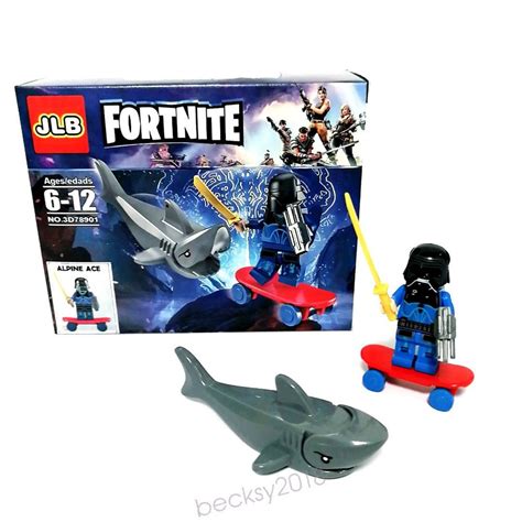 Fortnite Alpine Ace Lego Minifigures Toy Shark Skins Skull Trooper