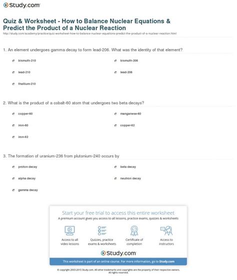 Using chemical bonding pogil activity 2 types of bonds look at your answers from activity 4 that lists the steps necessary to give the correct name of. Balancing Nuclear Equations Worksheets With Answers