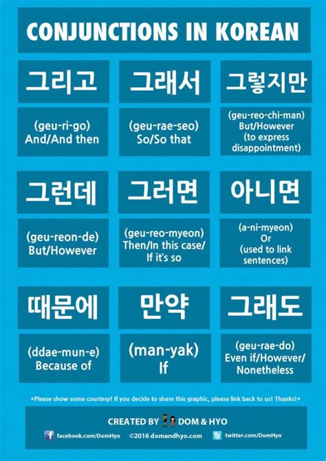 Letslearnhangul Conjunctions In Korean Another Grammar Day Lets Learn