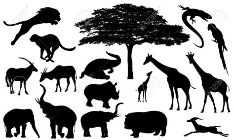 African Animal Silhouettes Printables Clip Art Library