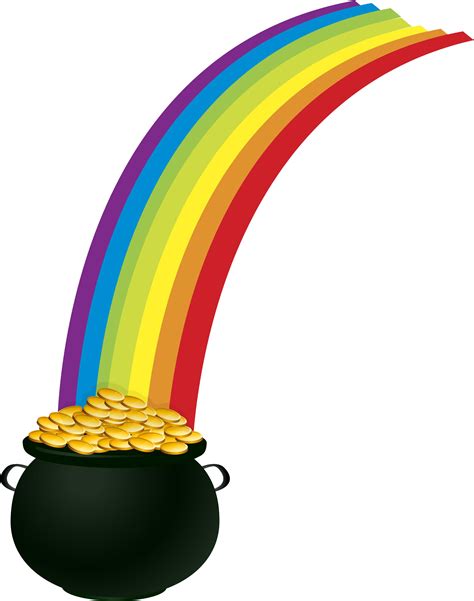 Pot Of Gold Rainbow Clipart Png Download Rainbow Pot Of Gold