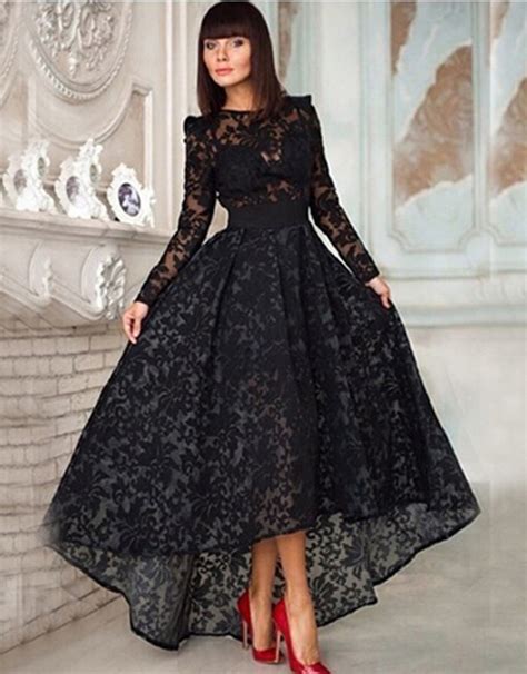 52 new ideas black formal dress with lace sleeves