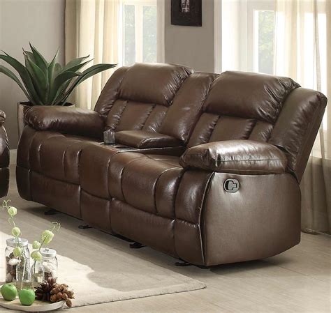 Homelegance Laurelton Double Glider Reclining Love Seat With Center