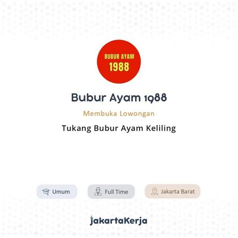 News & world report as menyusun peringkat di 2020 tentang pekerjaan dengan gaji tertinggi dan dapat diperoleh tanpa gelar sarjana. Lowongan Kerja Tukang Bubur Ayam Keliling di Bubur Ayam ...