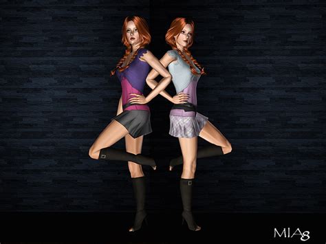 12 Poses Twins By Mia8