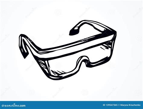 Protective Glasses Vector Drawing Stock Vector Illustration Of Construction Industrial