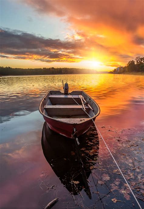 Sunset Boat Photo By Kennet Brandt Source Nature