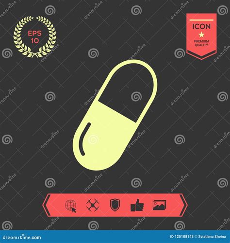Pill Icon Symbol Graphic Elements For Your Design Editorial Stock