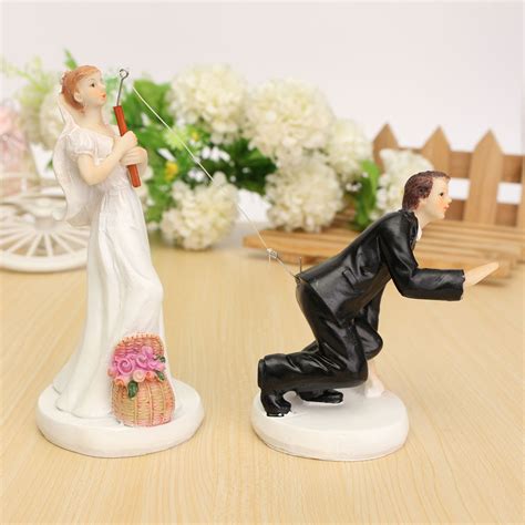 Funny Romantic Wedding Cake Topper Figure Bride Groom Bridal Couple Bf
