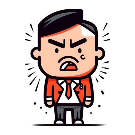 Premium Vector Angry Boss Vector Cartoon Illustration