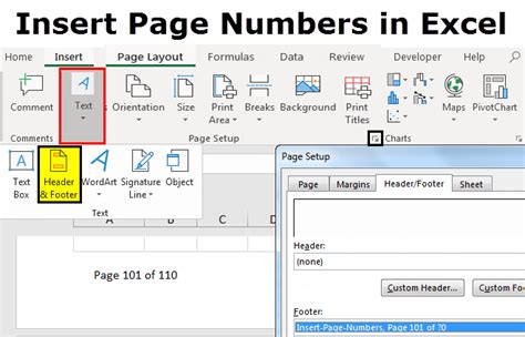 Adding Page Numbers To Excel Worksheet