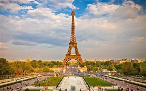 Download Wallpapers Eiffel Tower Summer Evening Paris France For