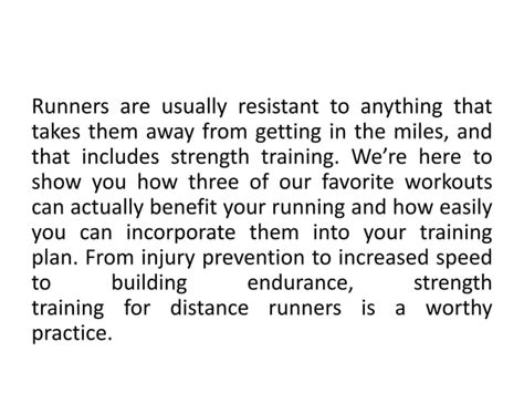 Running Strength Training Workouts For Distance Runners