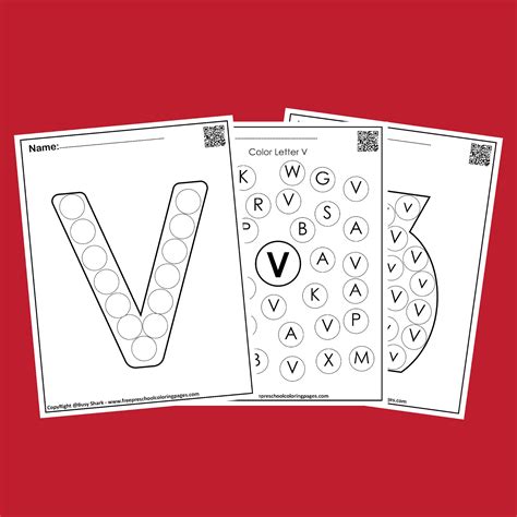 Letter V 10 free Dot Markers coloring pages
