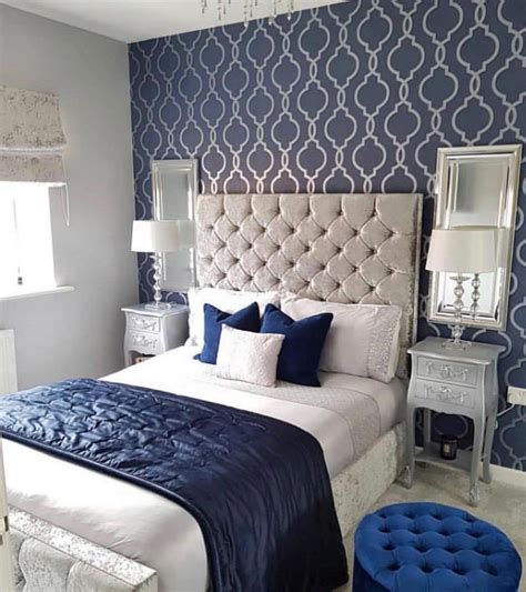 20 Navy And Gold Bedroom