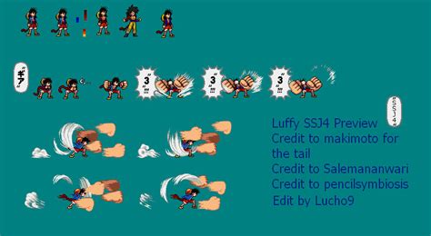 Luffy Ssj4 Sprite Jus Preview By Lucho9 On Deviantart