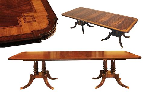 We'll show you which rugs fit best under your dining big dinners can be wonderful, and having a round dining table that seats 10, or more, makes conversation much simpler. Mahogany Dining Table with Crossbanded Crotch Mahogany Field