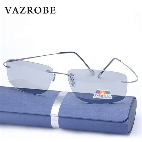 Vazrobe Polarized Photochromic Sunglasses Men Women Titanium Driving Polaroid Sun Glasses