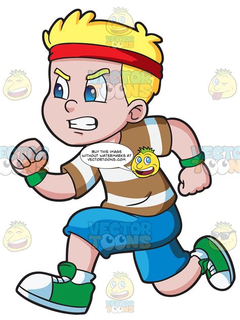 A Boy Running Fast To Win An Athletics Race Clipart Cartoons By
