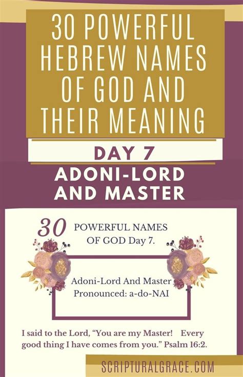 Adoni Lord And Master Biblical Meaning And Praying The Names Of God